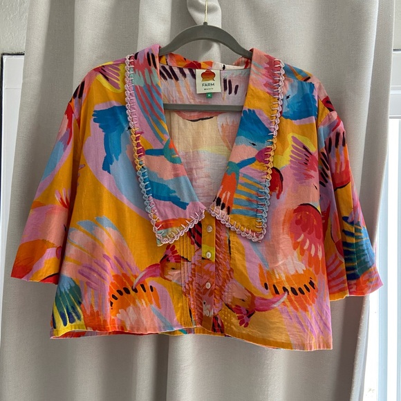 FARM Rio Colorful Abstract Crop Top - Picture 3 of 5